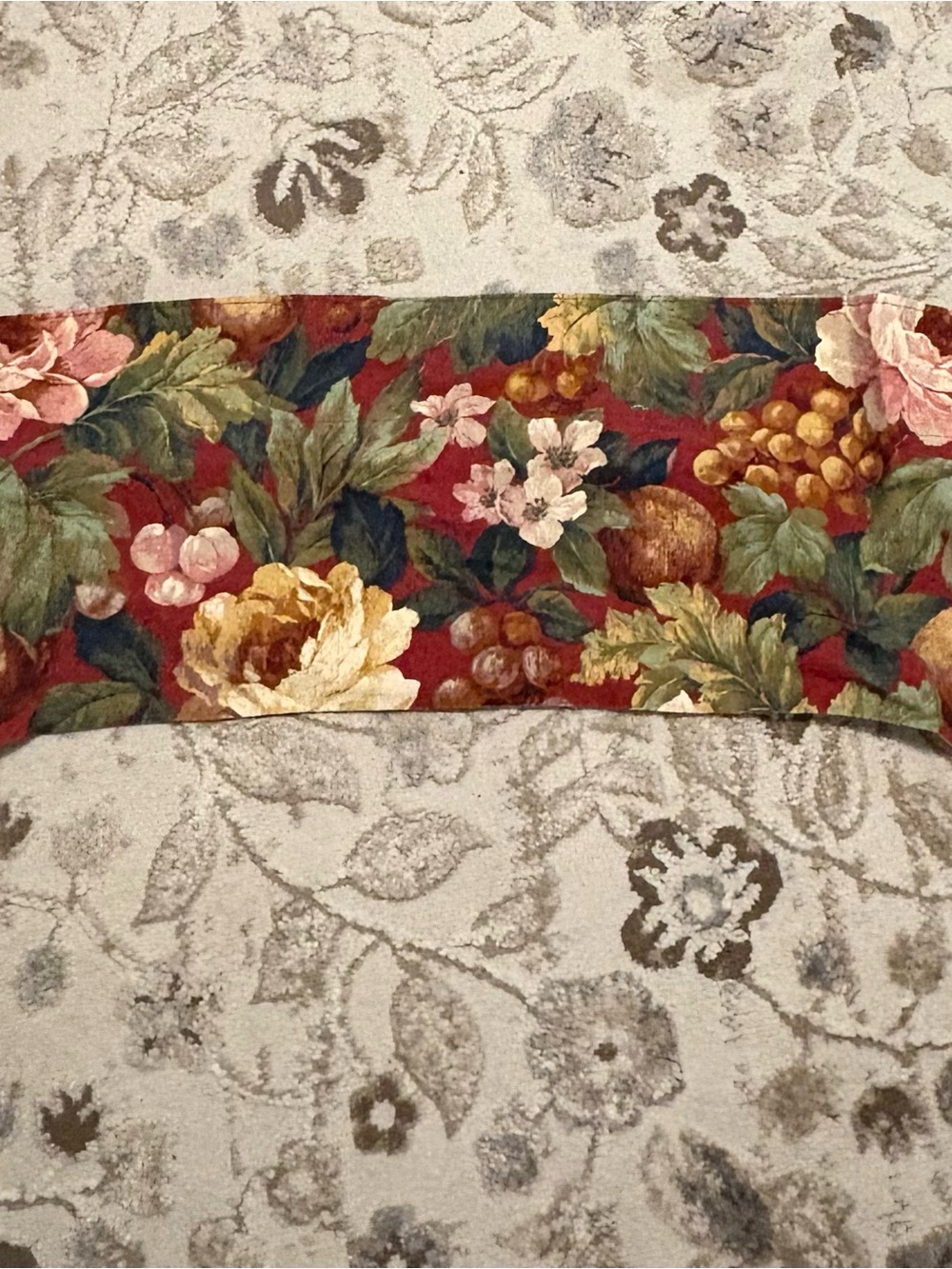 Floral Red Decorative Lumbar Pillow Cover - Unbranded